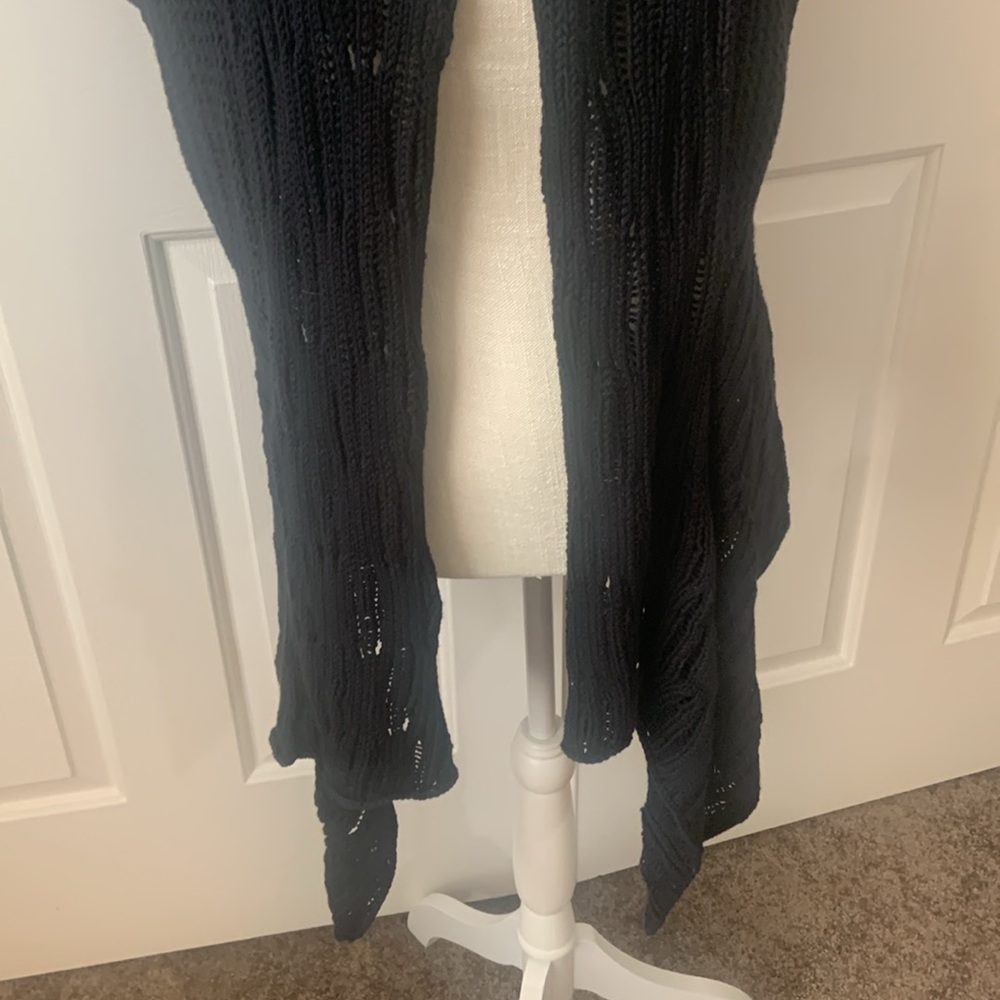NWT “Pure Handknit” Brand Black Knit Open-Front Shawl Cardigan - Picture 6 of 17